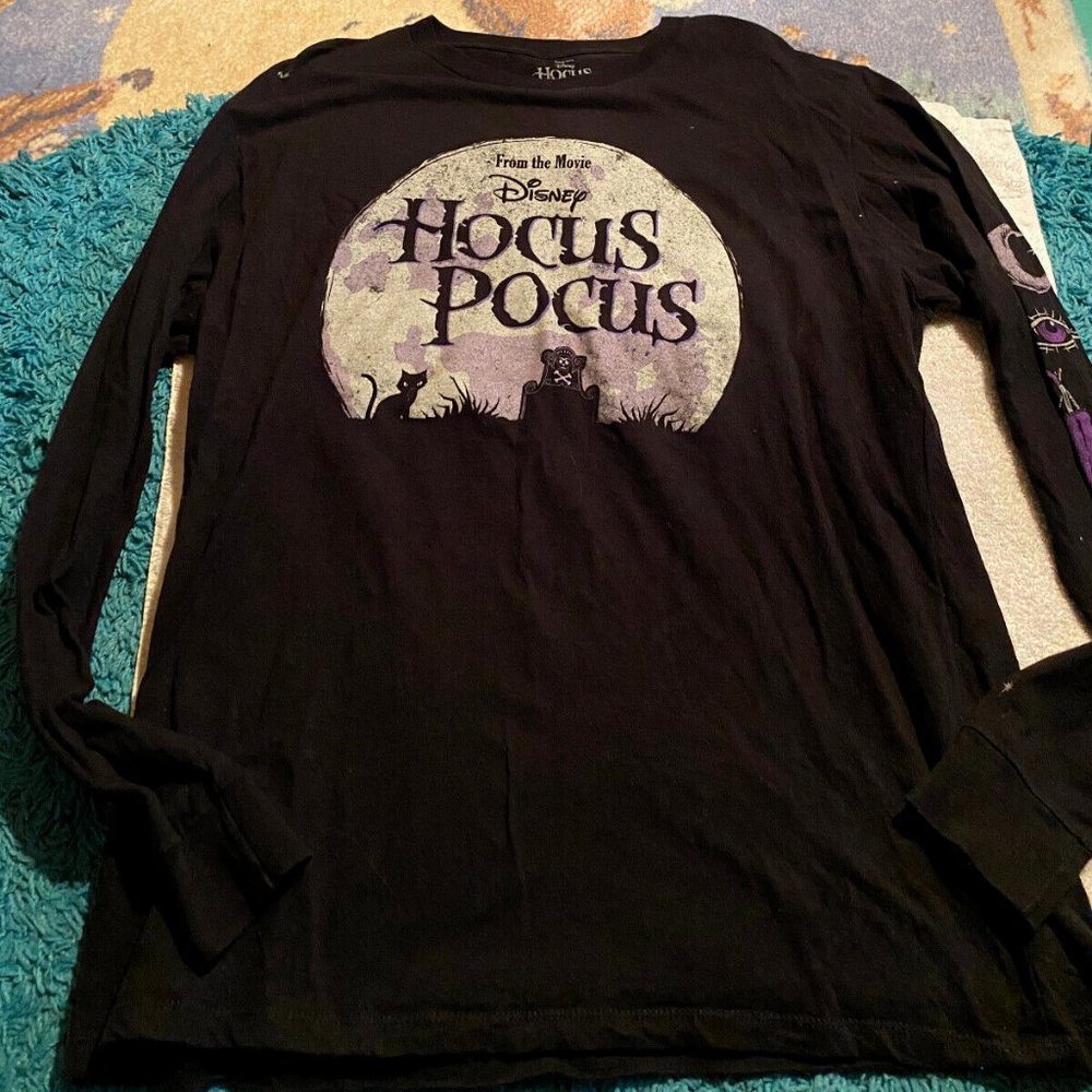 Disney Hocus Pocus Moon & Icons Black Long Sleeve Size XL